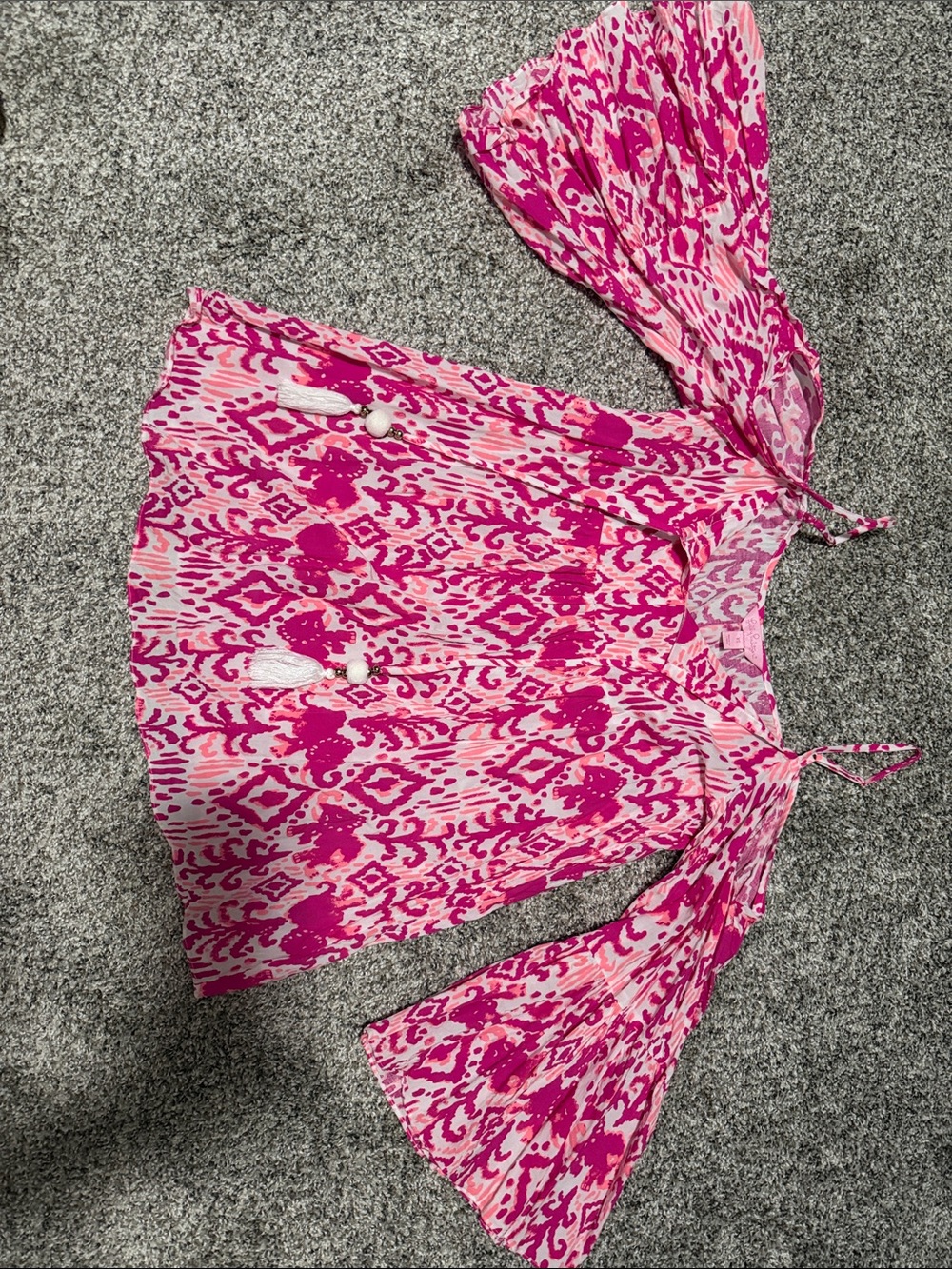 Lilly Pulitzer Pink and White Off-Shoulder Blouse